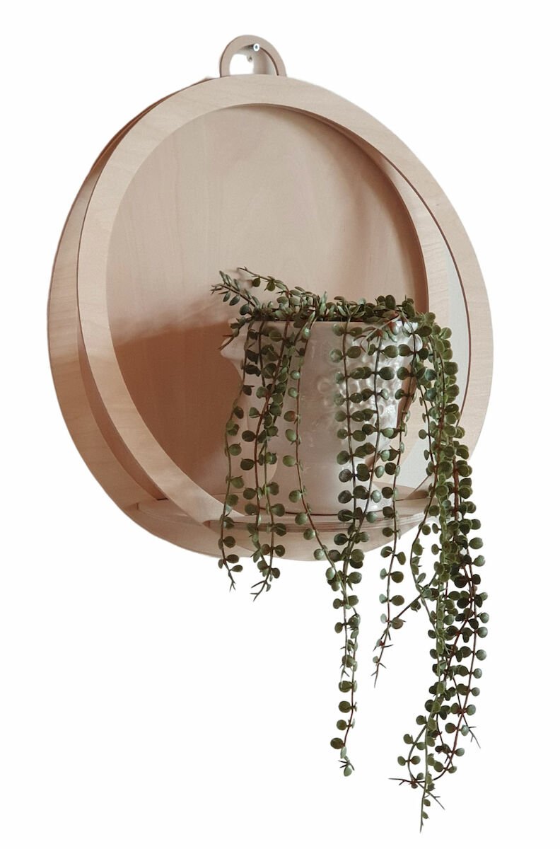 Pihla seinäamppeli 36 cm koivu taustavanerilla