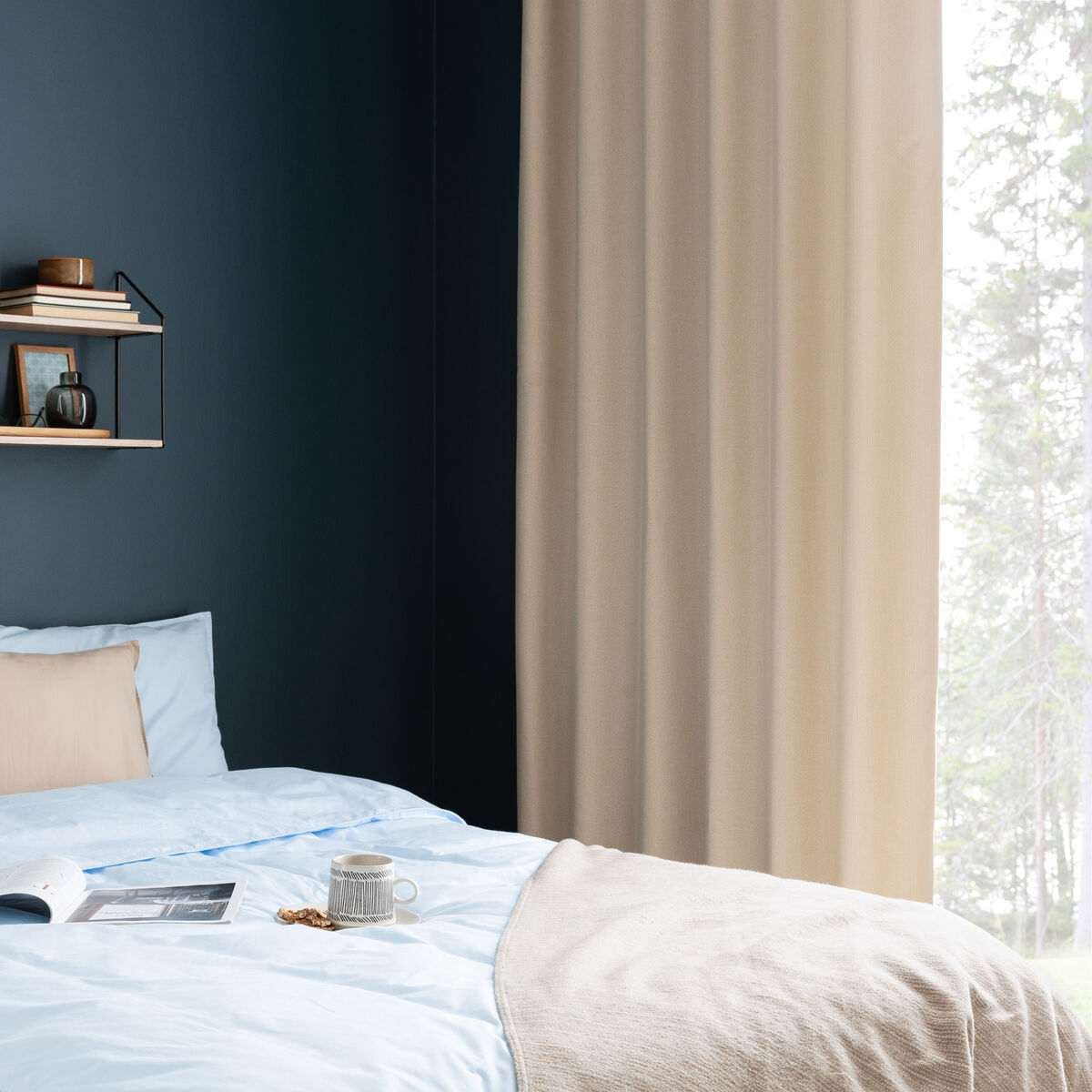 Pinja pimentävä verho 2kpl 135x250 cm beige (B-10 2166)
