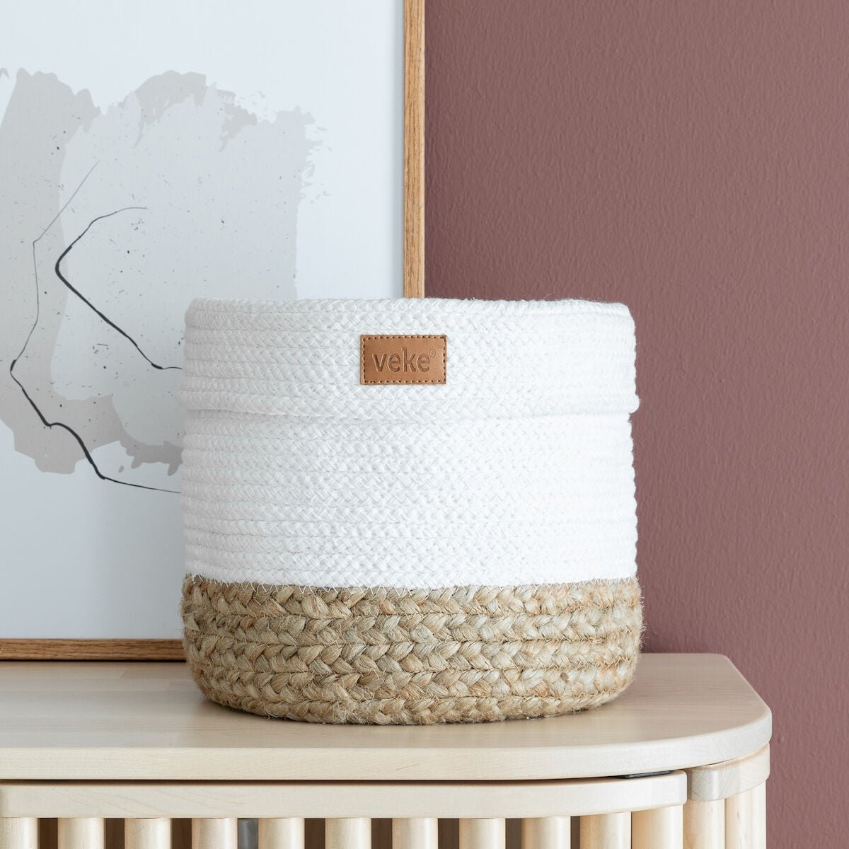 Poiju sisustuskori 20x20 cm luonnonväri/valkoinen