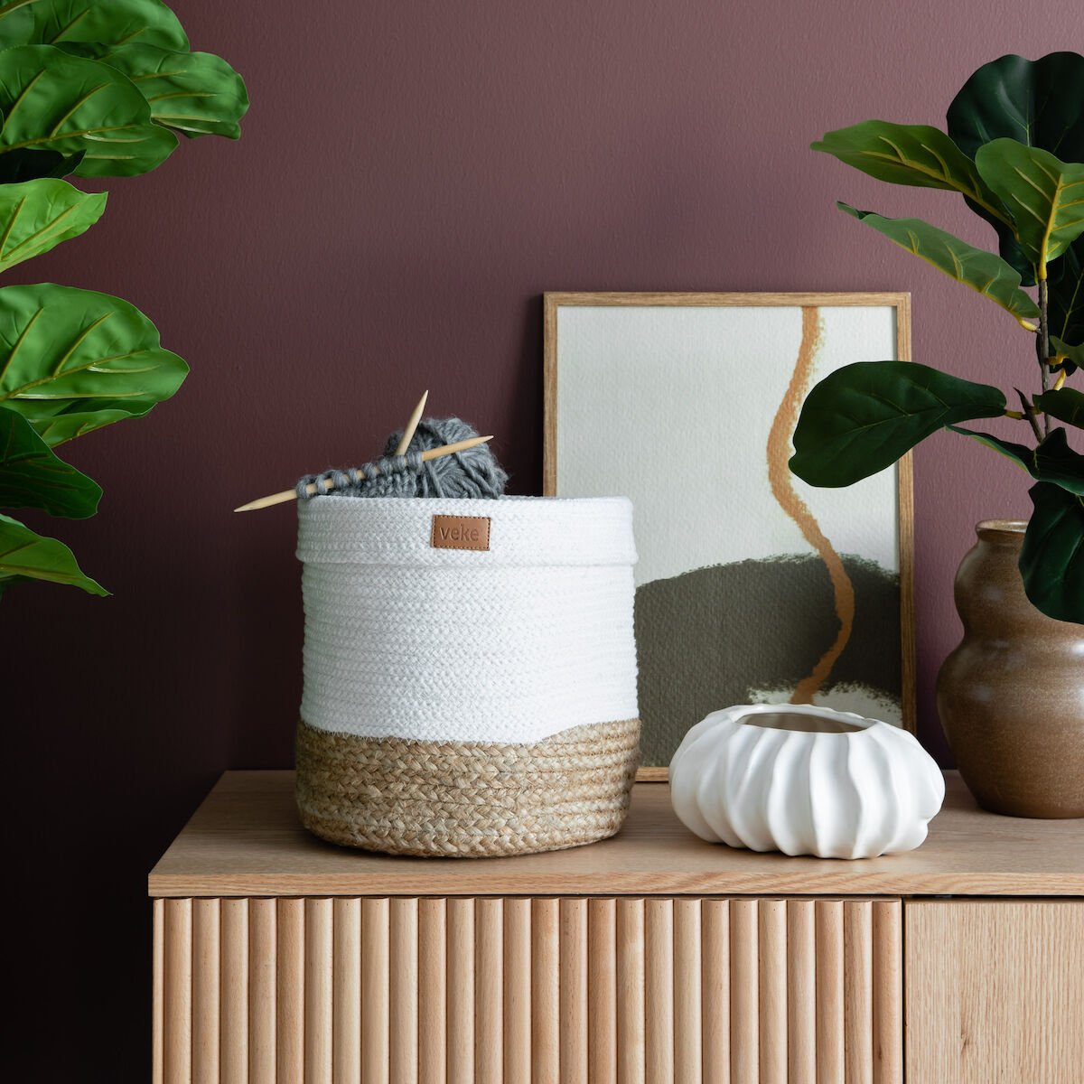 Poiju sisustuskori 25x25 cm luonnonväri/valkoinen