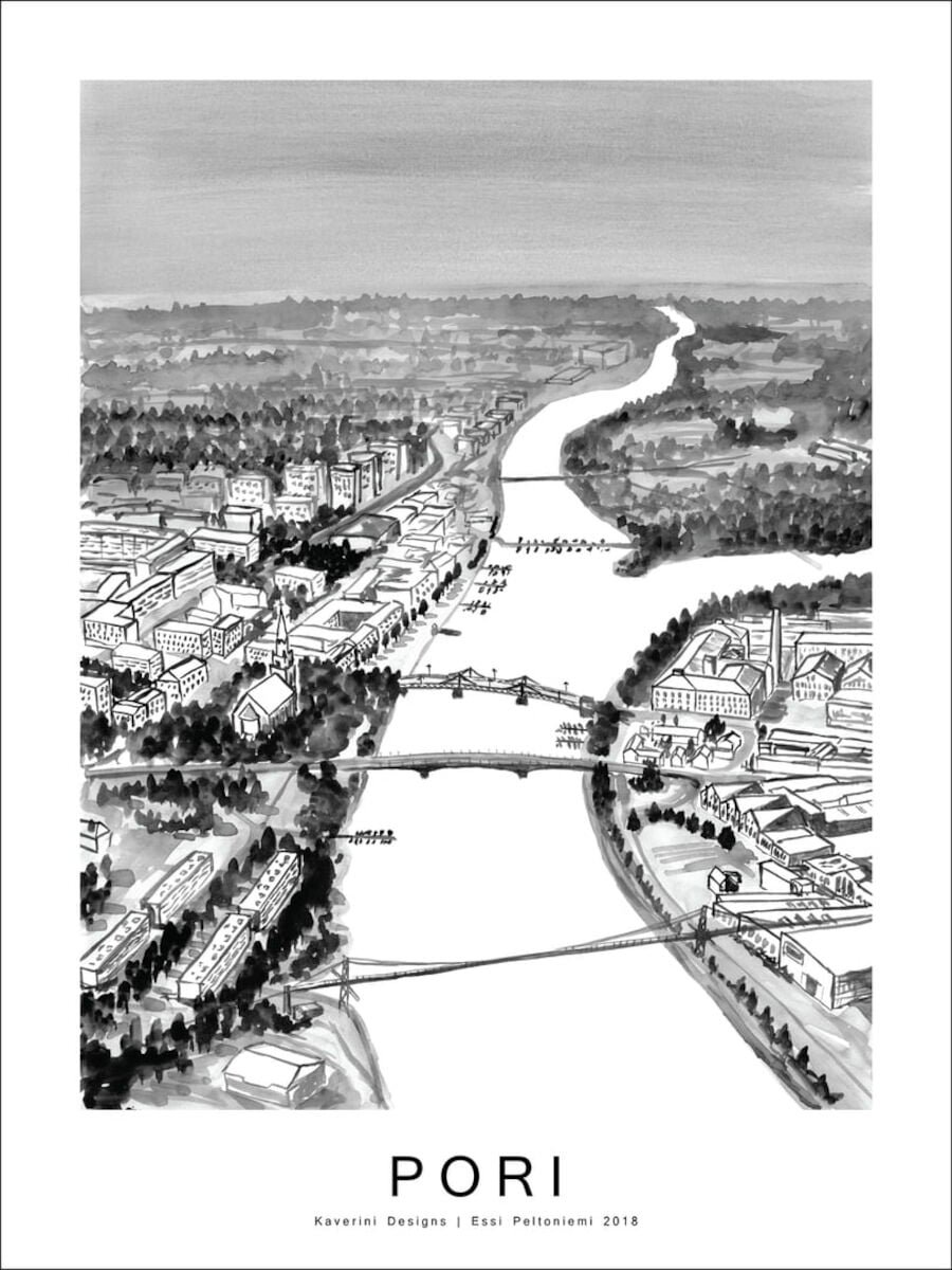 Kaverini Pori kaupunkijuliste 30x40 cm