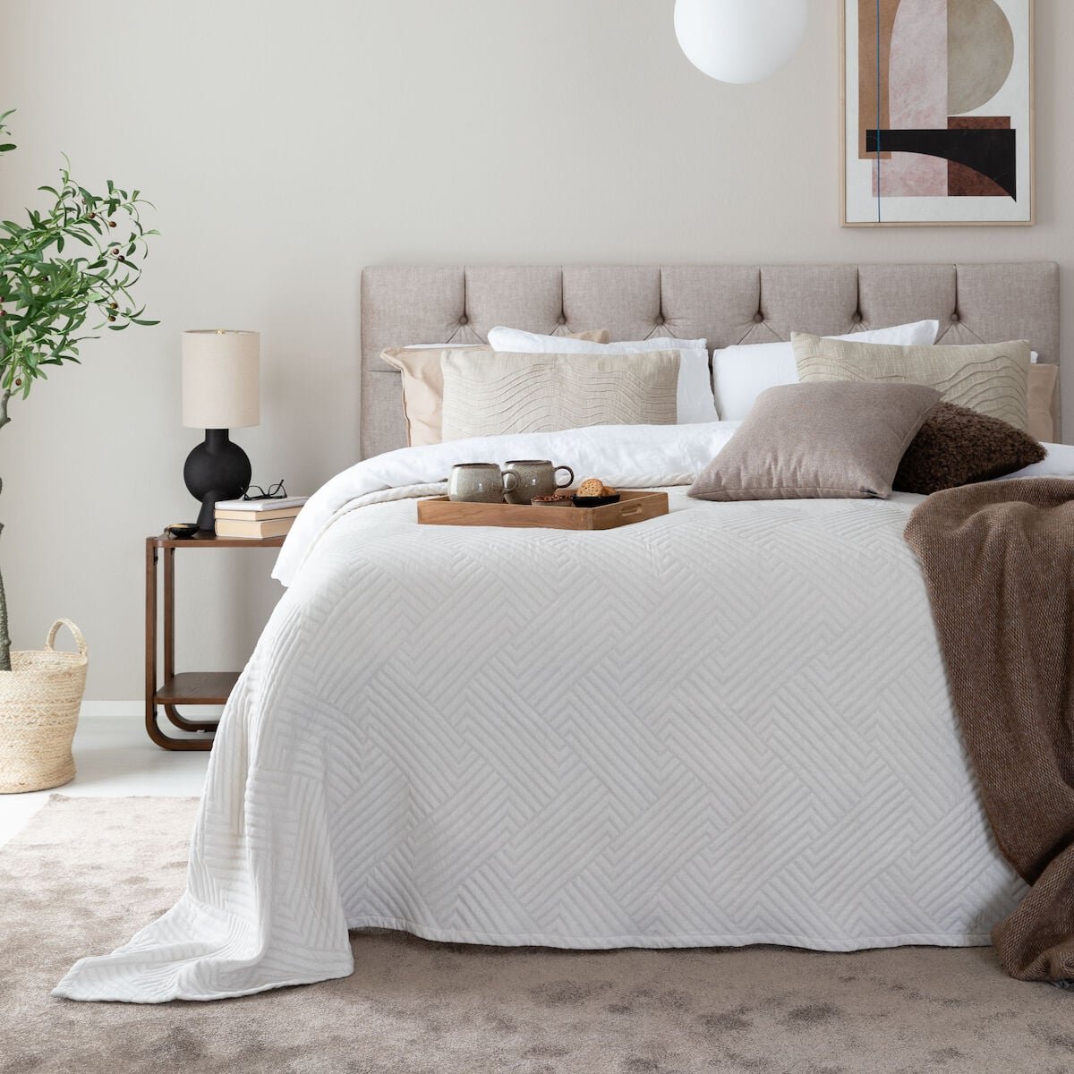 Punos päiväpeitto 150x260 cm vaalea hiekka