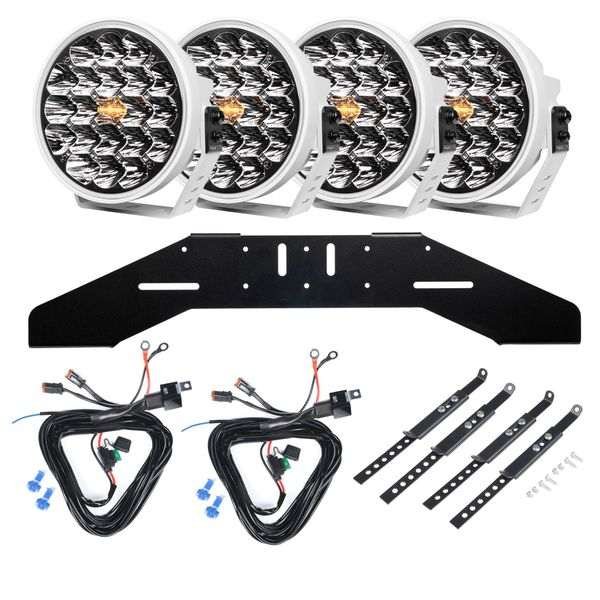 Lisävalo PURELUX 770 DRL White - Pyöreä / 18 cm / 130W / Ref. 25, 4 kpl - Täydellinen setti (WRC)