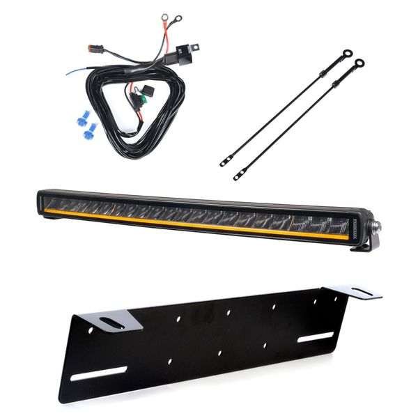 Lisävalo PURELUX Black X-Slim C520 - Kaareva / 52 cm / 105W / Ref. 37.5, 1 kpl - Täydellinen setti kilpitelineellä