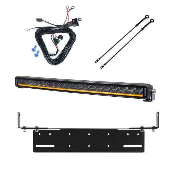 Lisävalo PURELUX Black X-Slim C520 - Kaareva / 52 cm / 105W / Ref. 37.5, 1 kpl - Täydellinen setti uppoasennustelineellä