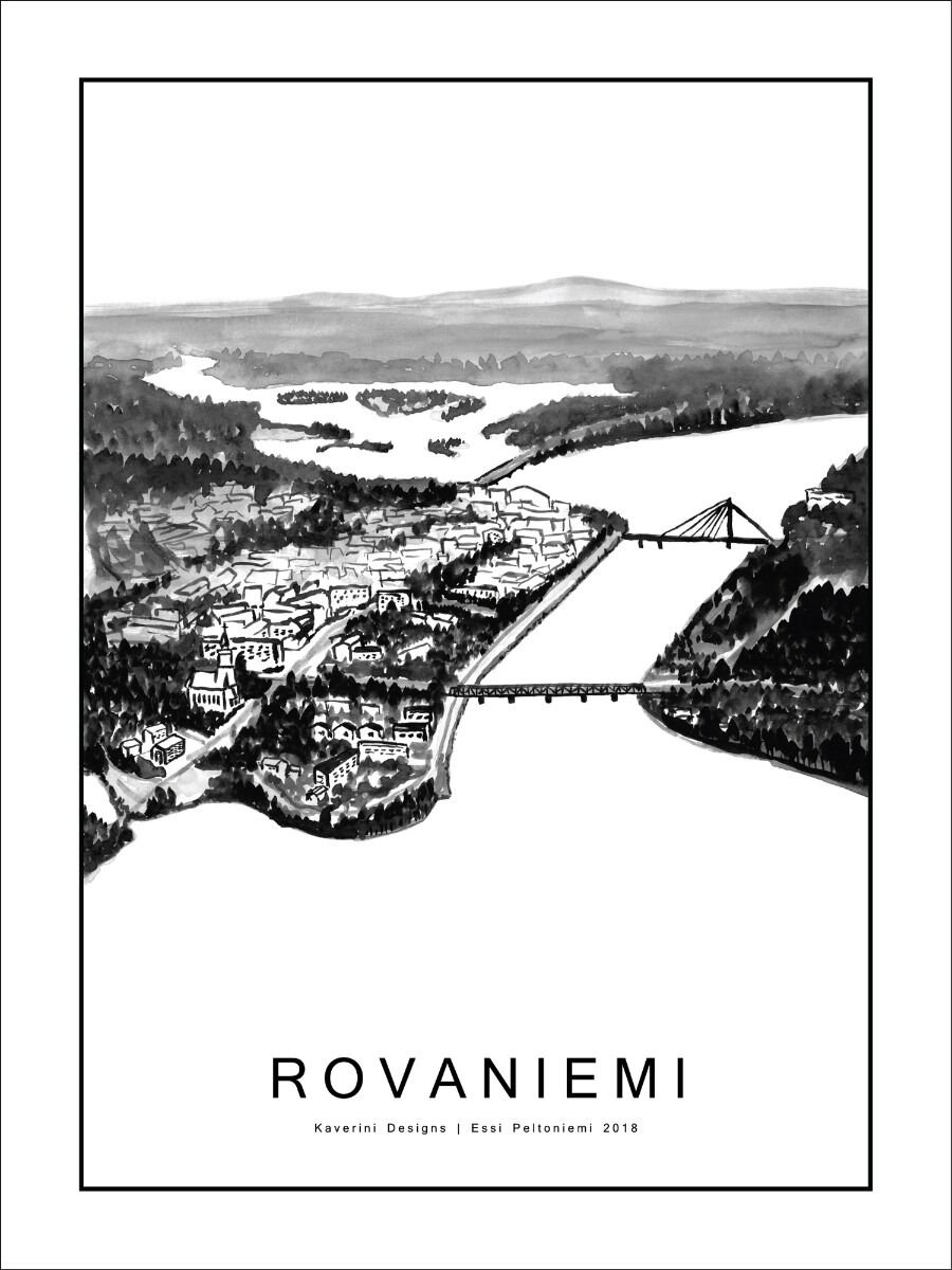 Kaverini Rovaniemi kaupunkijuliste 30x40 cm