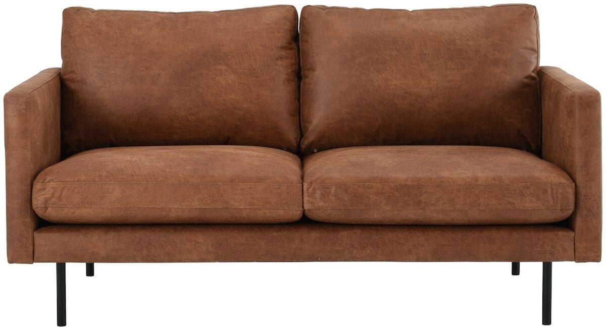 Scandic Copenhagen 2-istuttava sohva konjakinruskea Colorado 03 bonded mustat ja
