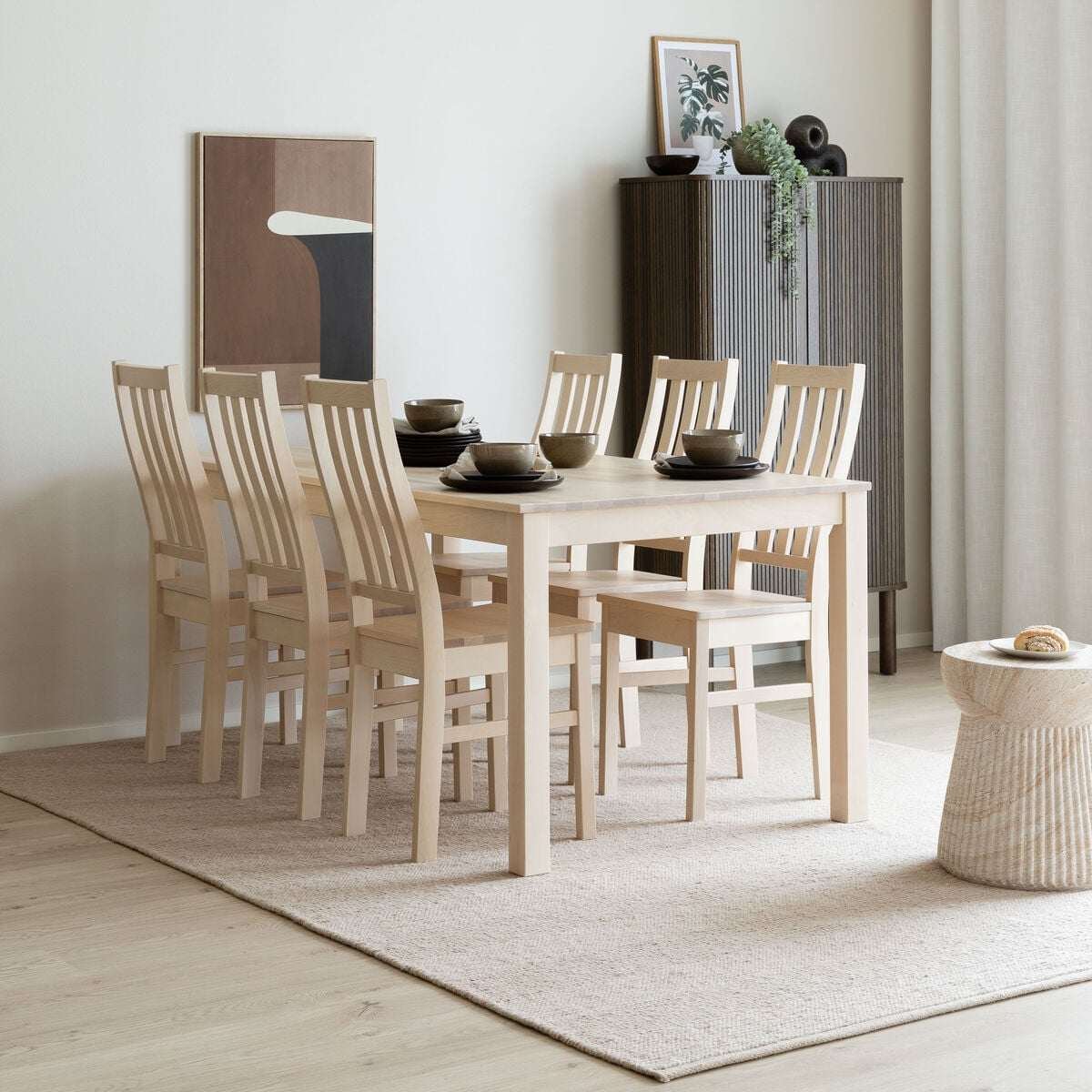 Scandic-Niklas 6-hengen ruokailuryhmä valkolakattu