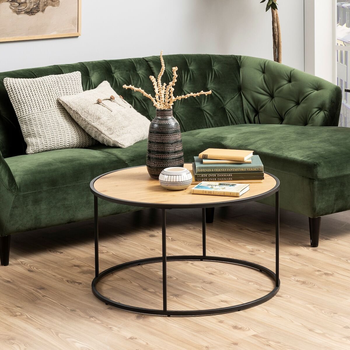 Seaford pyöreä sohvapöytä villitammi/musta