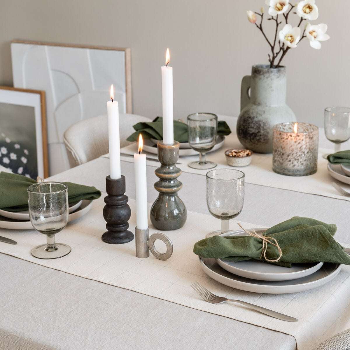 Signe kaitaliina 40x150 cm luonnonvalkoinen/hopea