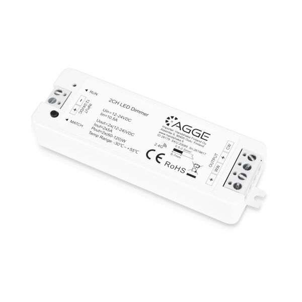 LED-nauhan ohjausyksikkö, värilämpötilasäädettävä, AGGE CCT, 2.4 GHz, Pelkkä ohjausyksikkö