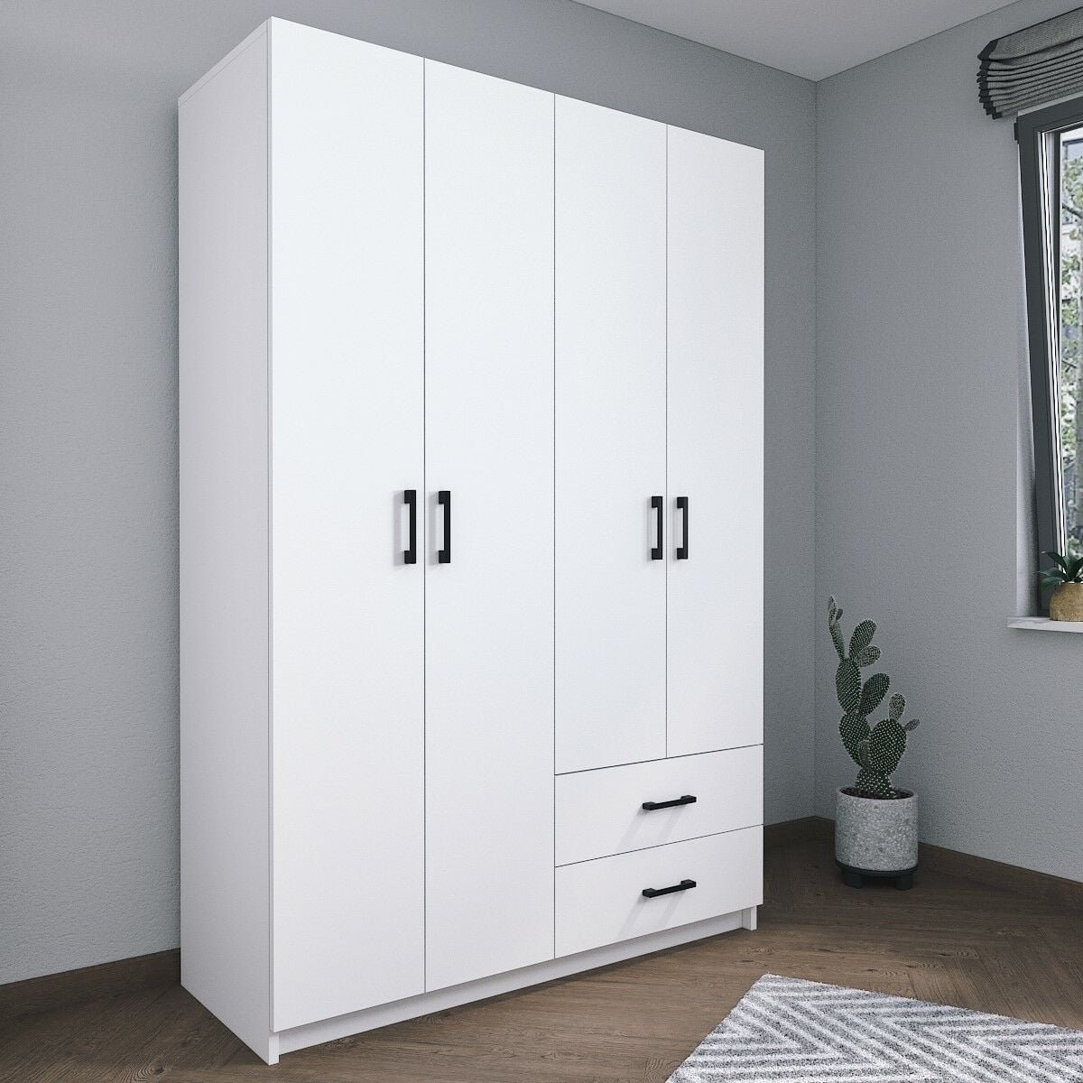 Star vaatekaappi 120x180 cm valkoinen