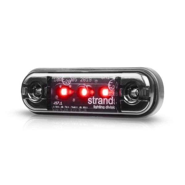Huomiovalo /Äärivalo Strands Dark Knight Slim Position Light 3LED - 12/24V / 84 mm / Punainen
