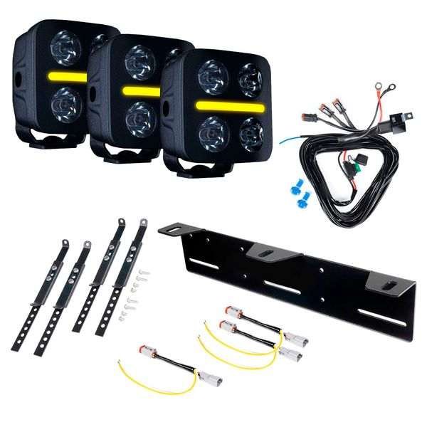 Lisävalo Strands Nuuk D-Line QB 3 - Pyöreä / 9 cm / 40W / Off-road, 3 kpl - Täydellinen setti