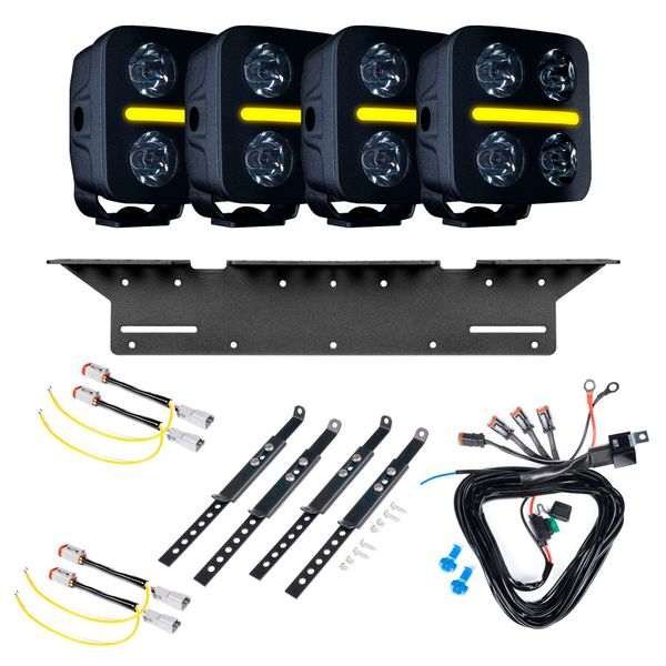 Lisävalo Strands Nuuk D-Line QB 3 - Pyöreä / 9 cm / 40W / Off-road, 4 kpl - Täydellinen setti
