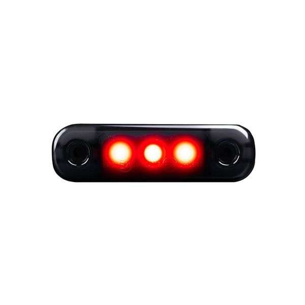 Huomiovalo /Äärivalo Strands Dark Knight Super Dark Slim 3LED - 12/24V / 1W / 84 mm, Punainen