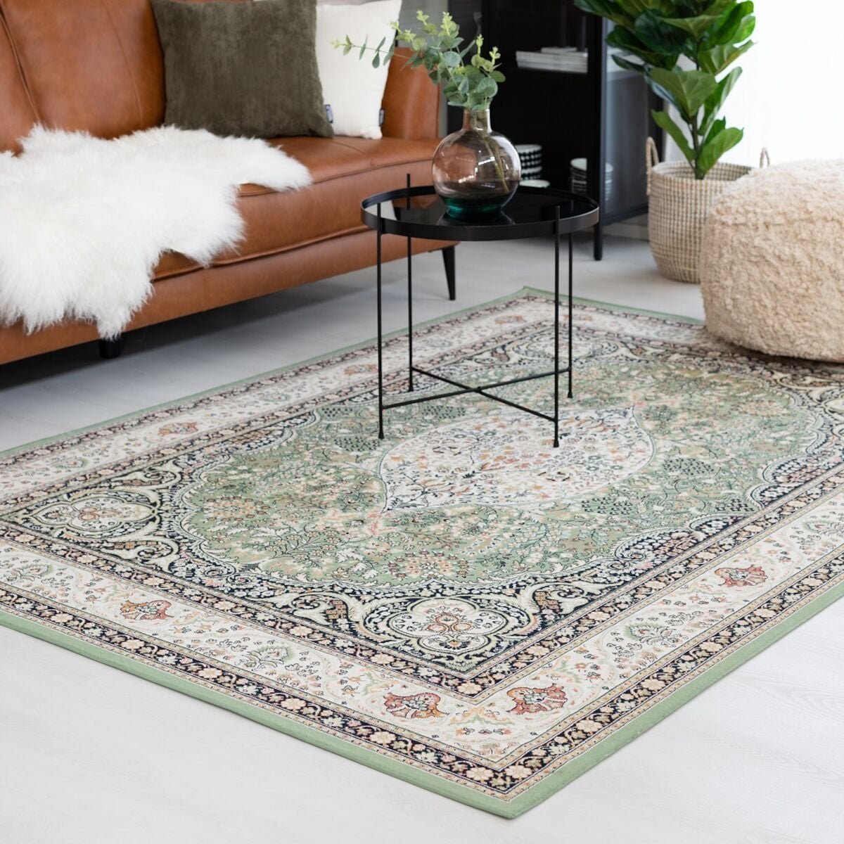 Tähkä viskoosimatto vihreä 135x195 cm