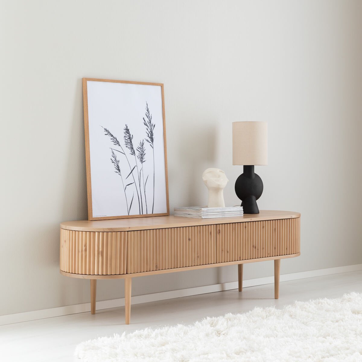 Taimi tv-taso 153x41x47 cm hiekka, asiakaspalautus