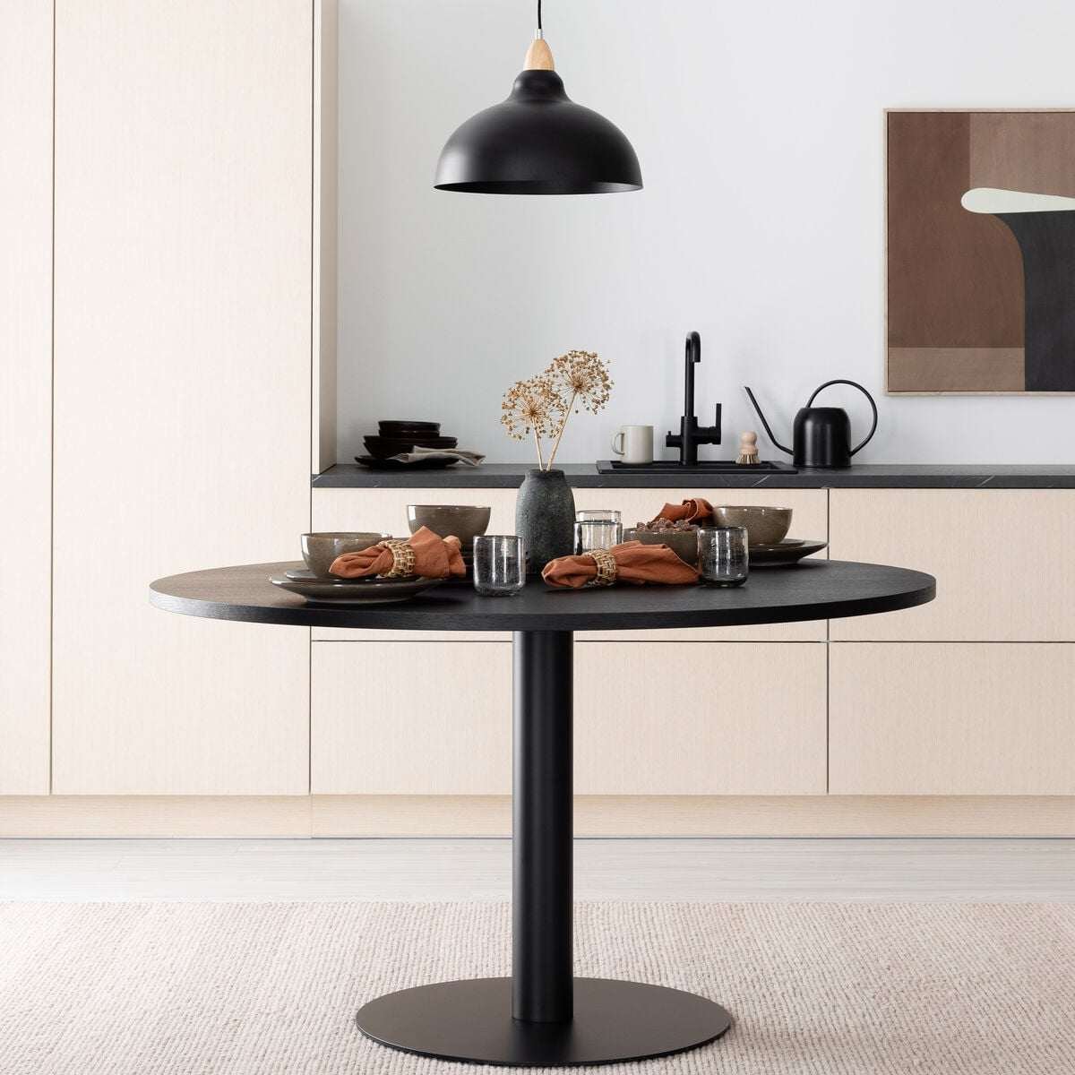 Mooda Trend pyöreä ruokapöytä Ø130 cm musta