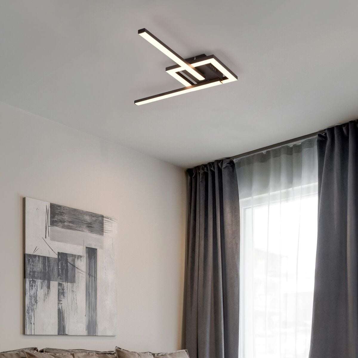 Trio Viale LED katto-/seinävalaisin mattamusta 3000K