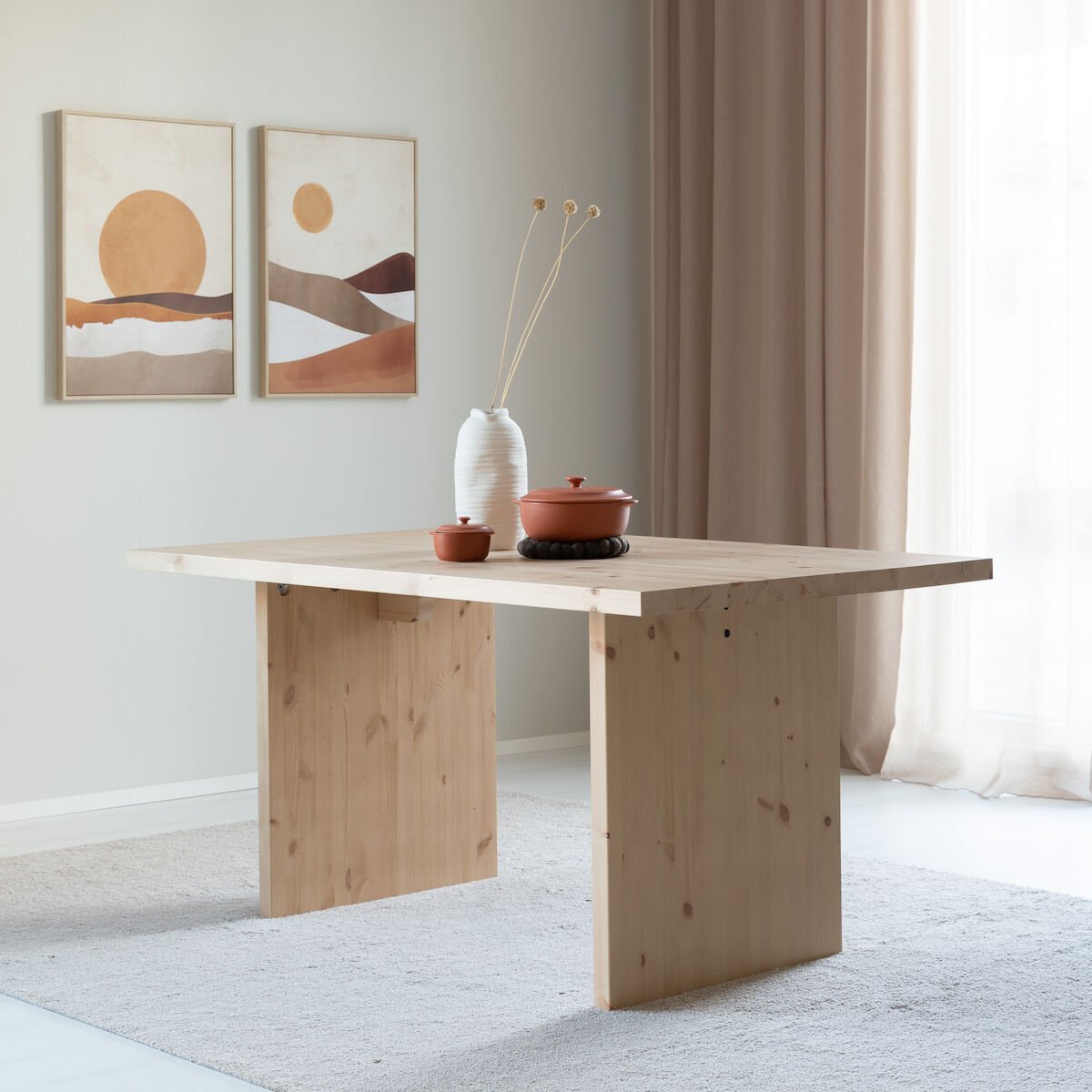 Tyvi ruokapöytä 150x90 cm hiekka