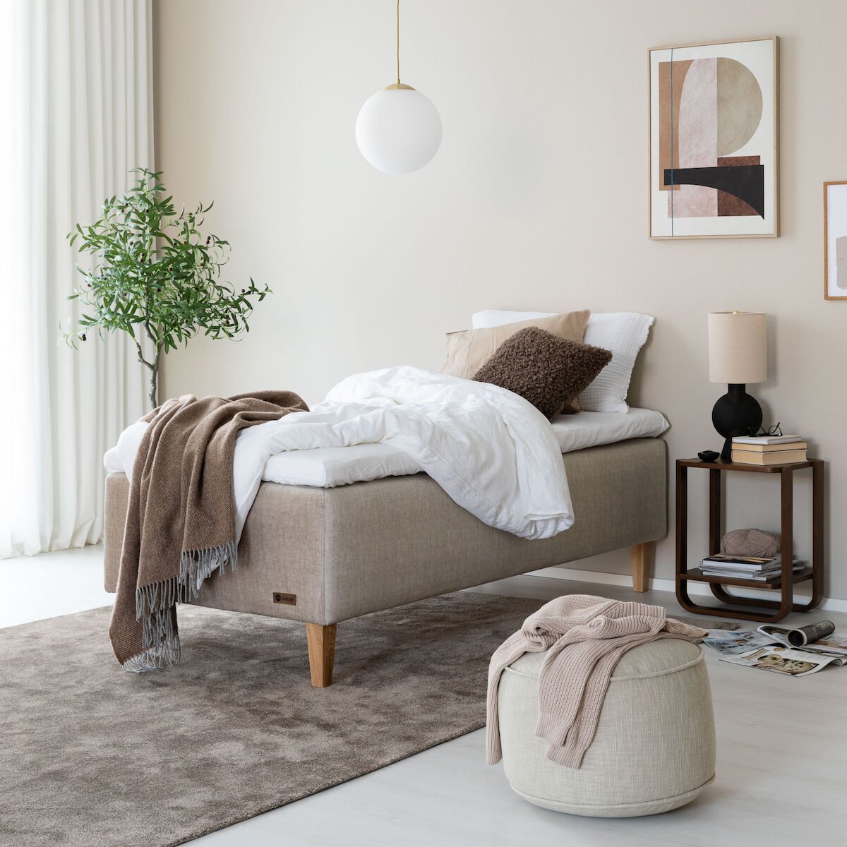 Unia Platina runkopatjasänky 80 M Stylex, tammi jalat, beige Vogue 02