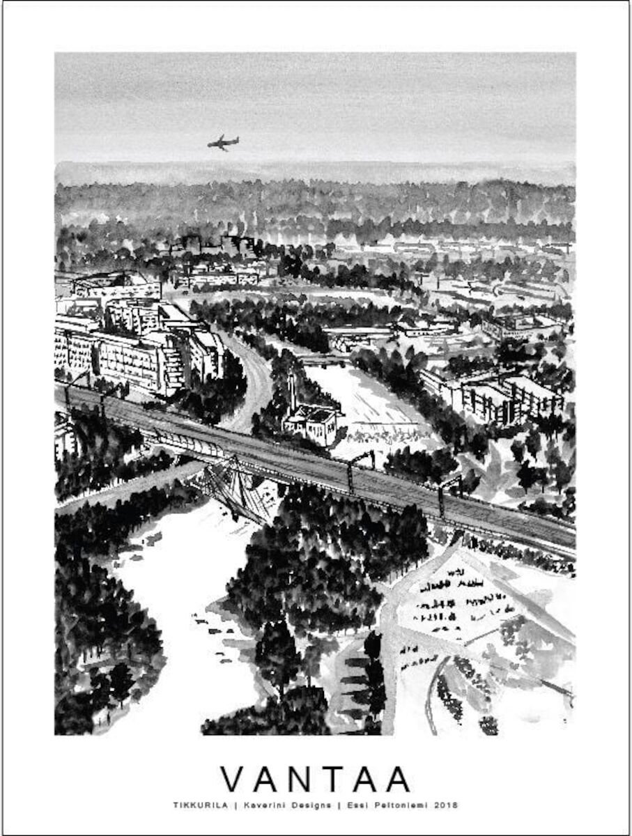 Kaverini Vantaa kaupunkijuliste 50x70 cm