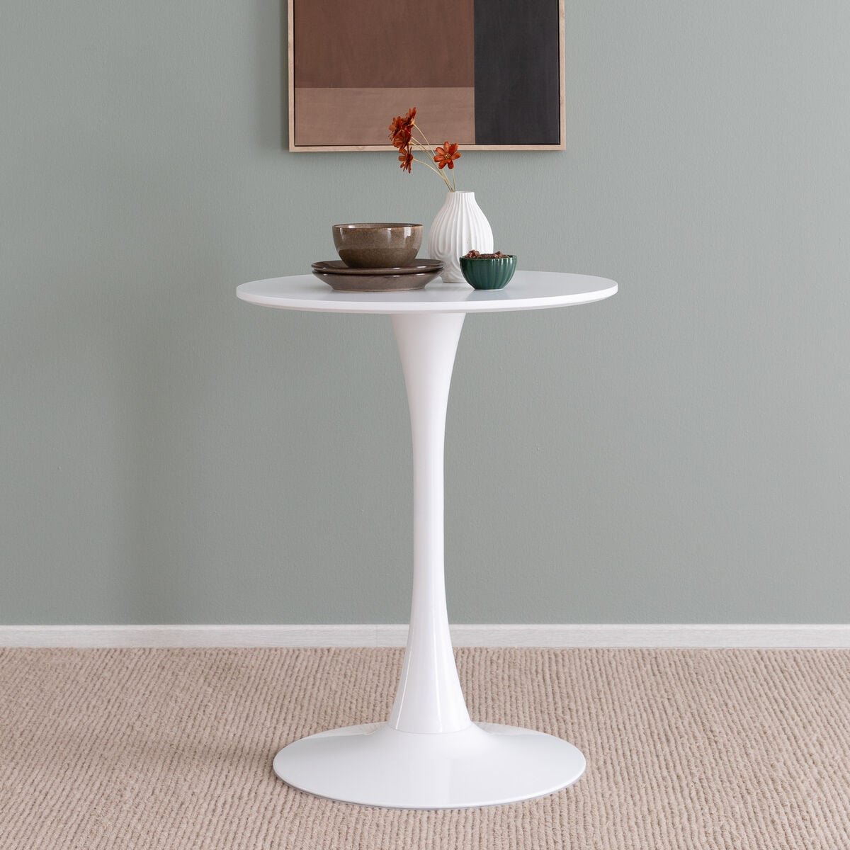 Vivano Pisara pyöreä ruokapöytä Ø60 valkoinen