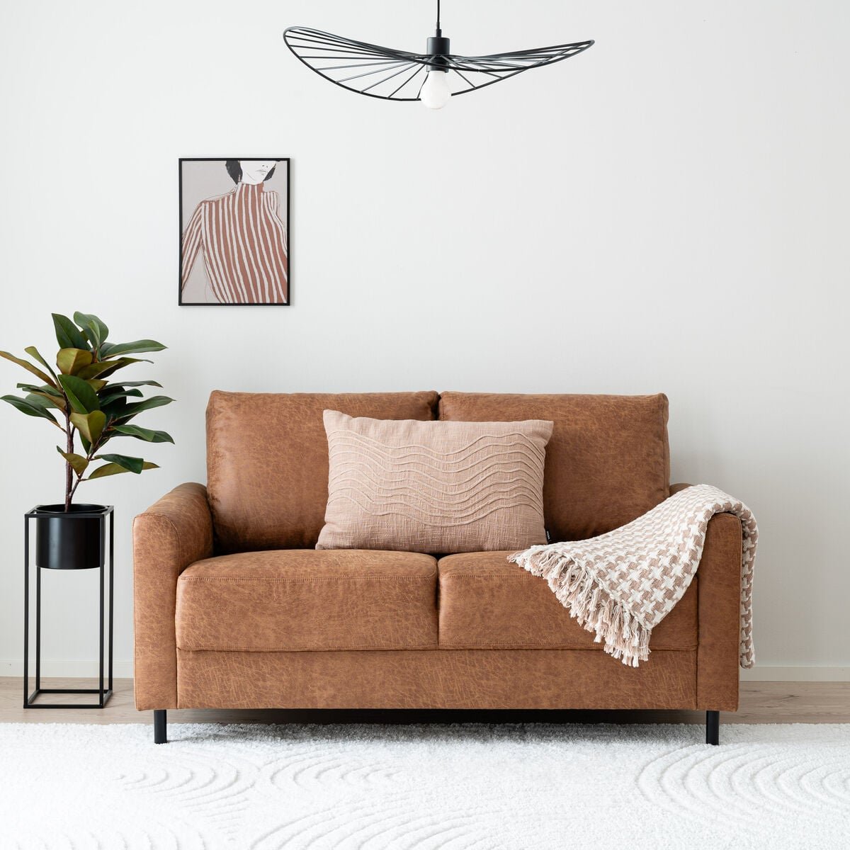 Vivano Sisu 2-istuttava sohva Konjakki Missouri 3