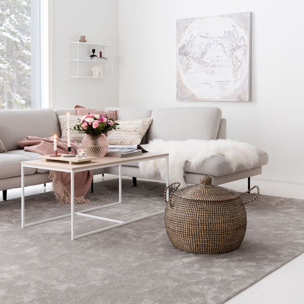 VM Carpet Hattara matto 80x200 beige, ilman kanttausta