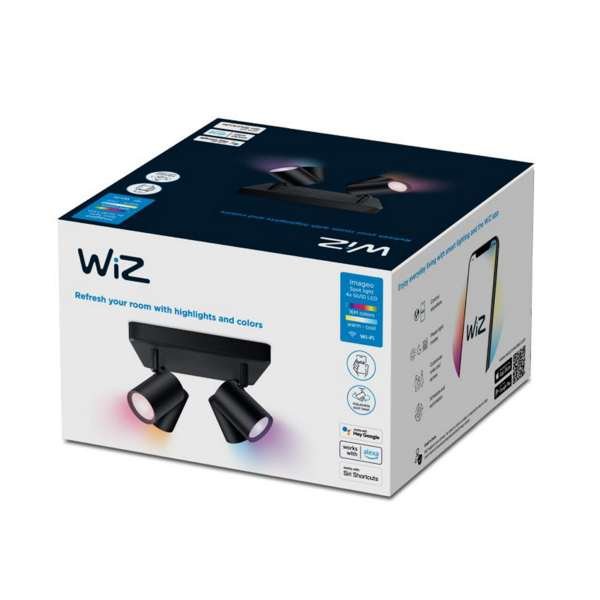 Kohdevalaisin Wiz Imageo Square, GU10, RGBW, Musta