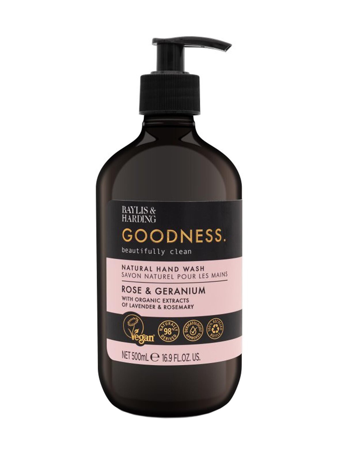 Rose & geranium -käsisaippua 500 ml