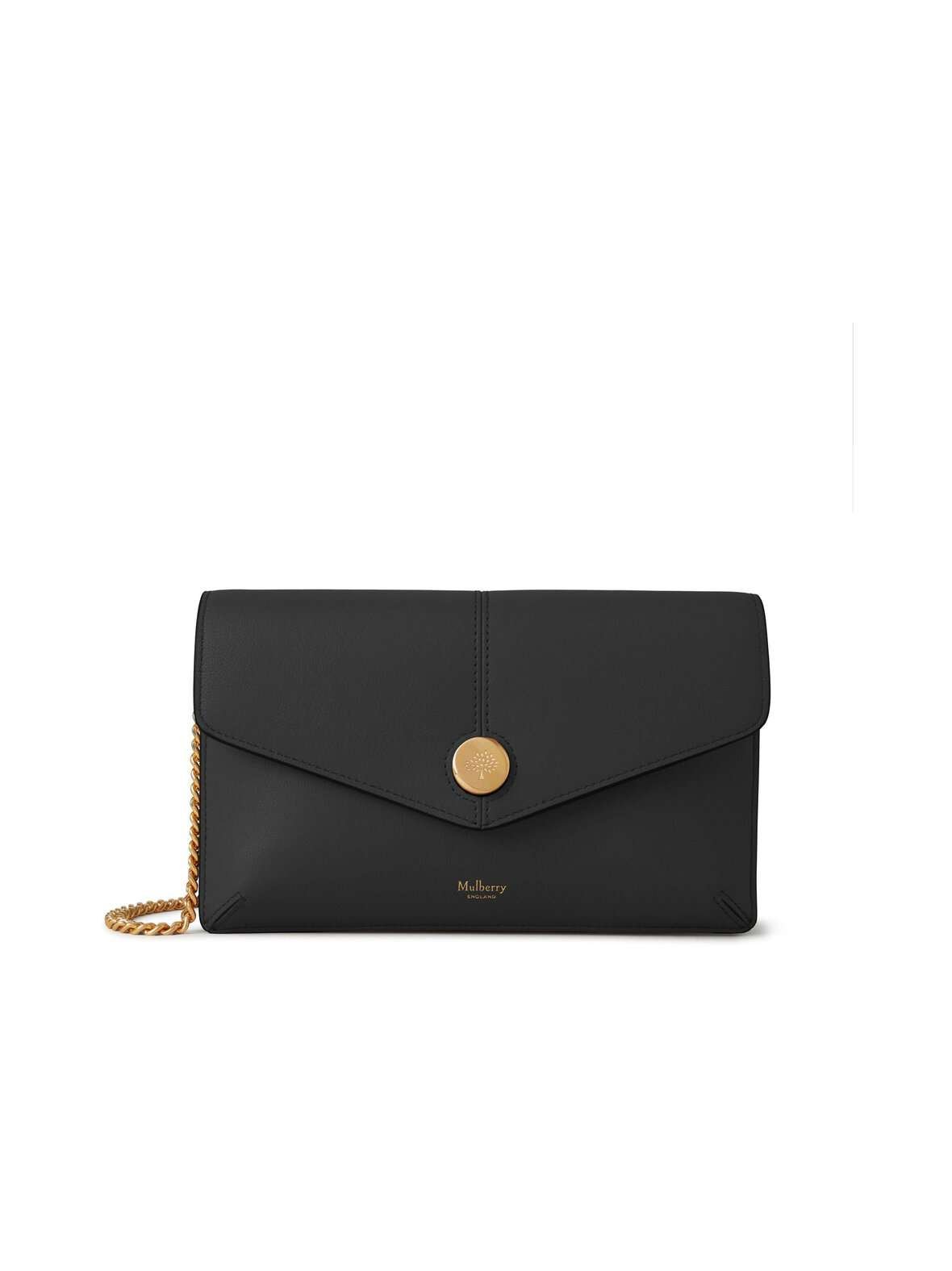 Press stud pochette on chain -nahkalaukku