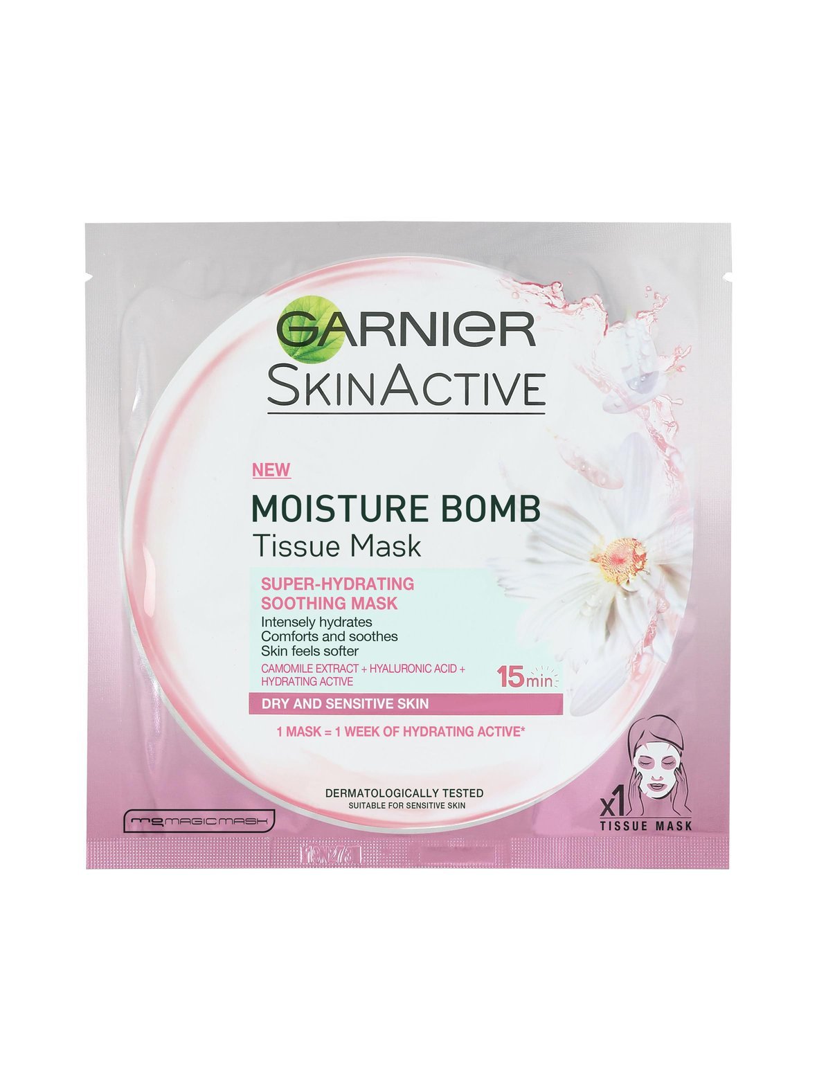 Moisture bomb sheet mask -kangasnaamio kuivalle ja herkälle iholle 28 g