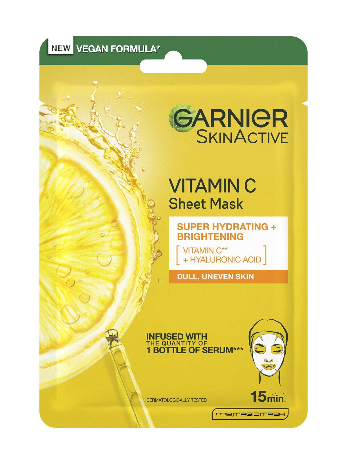 Vitamin-c sheet mask super hydrating+brightening -kangasnaamio 28 g