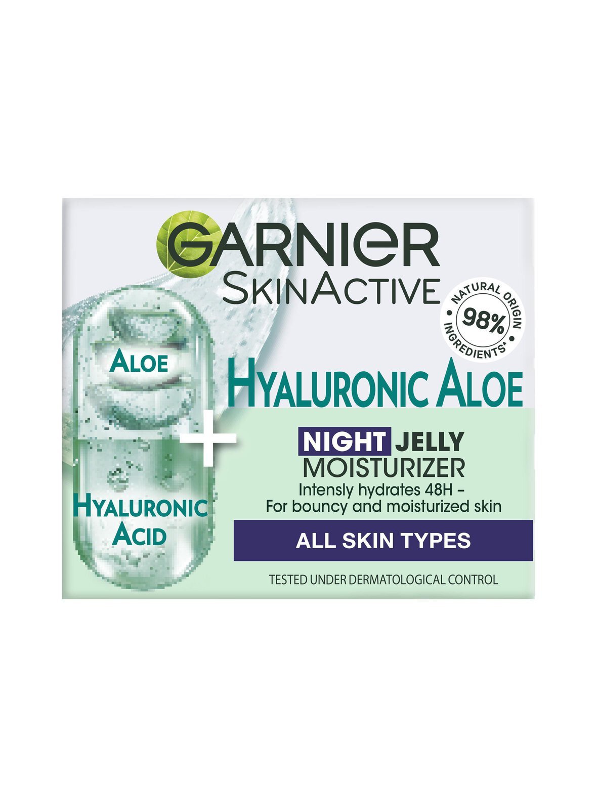 Skinactive hyaluronic aloe night jelly -yövoide