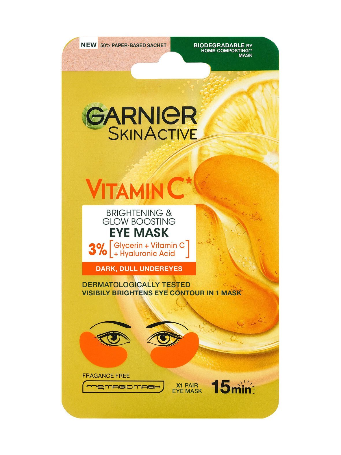 Skinactive vitamin c brightening & glow boosting eye mask -silmänalusnaamio
