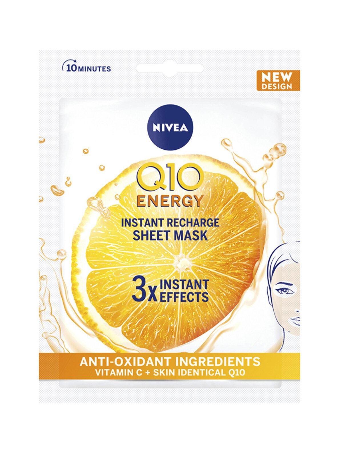 Q10 energy sheet mask -kangasnaamio