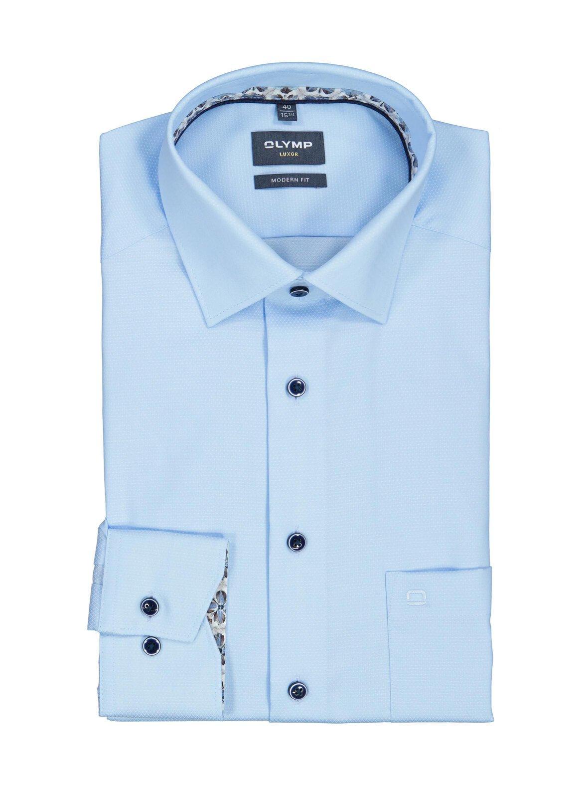 Modern fit extra long sleeve flower trim -kauluspaita, erikoispitkät hihat