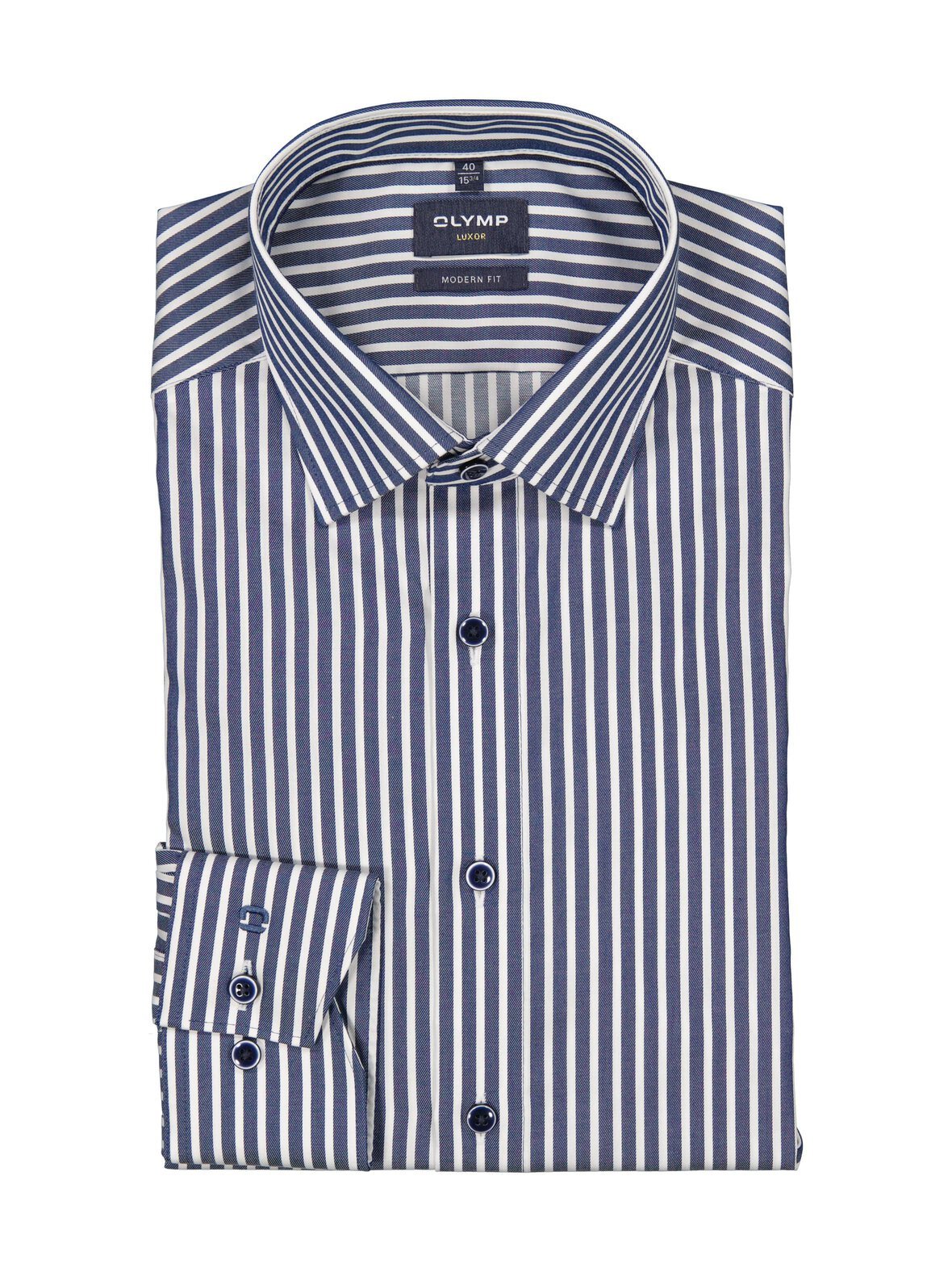 Modern fit extra long sleeve stripe -kauluspaita, erikoispitkät hihat