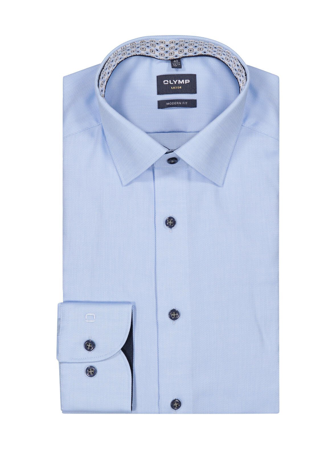 Modern fit extra long sleeve contrast -kauluspaita, erikoispitkät hihat