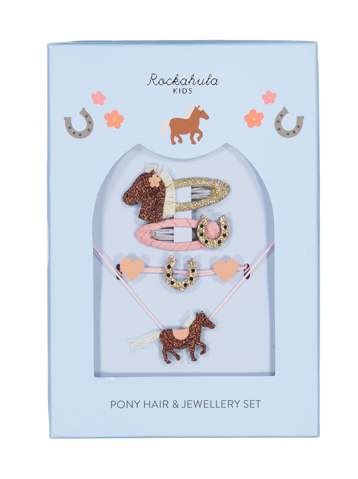 Peggy pony hair & jewellery set -asustesetti 4-osaa