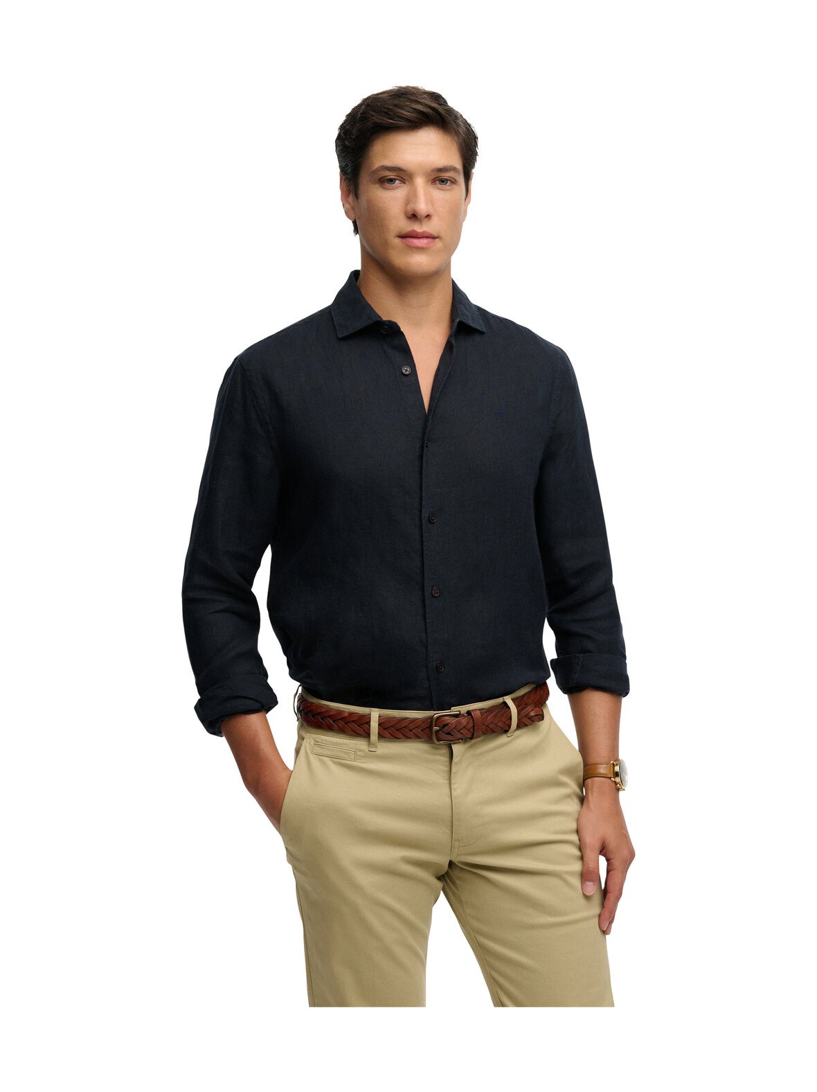 Riviera-pellavakauluspaita