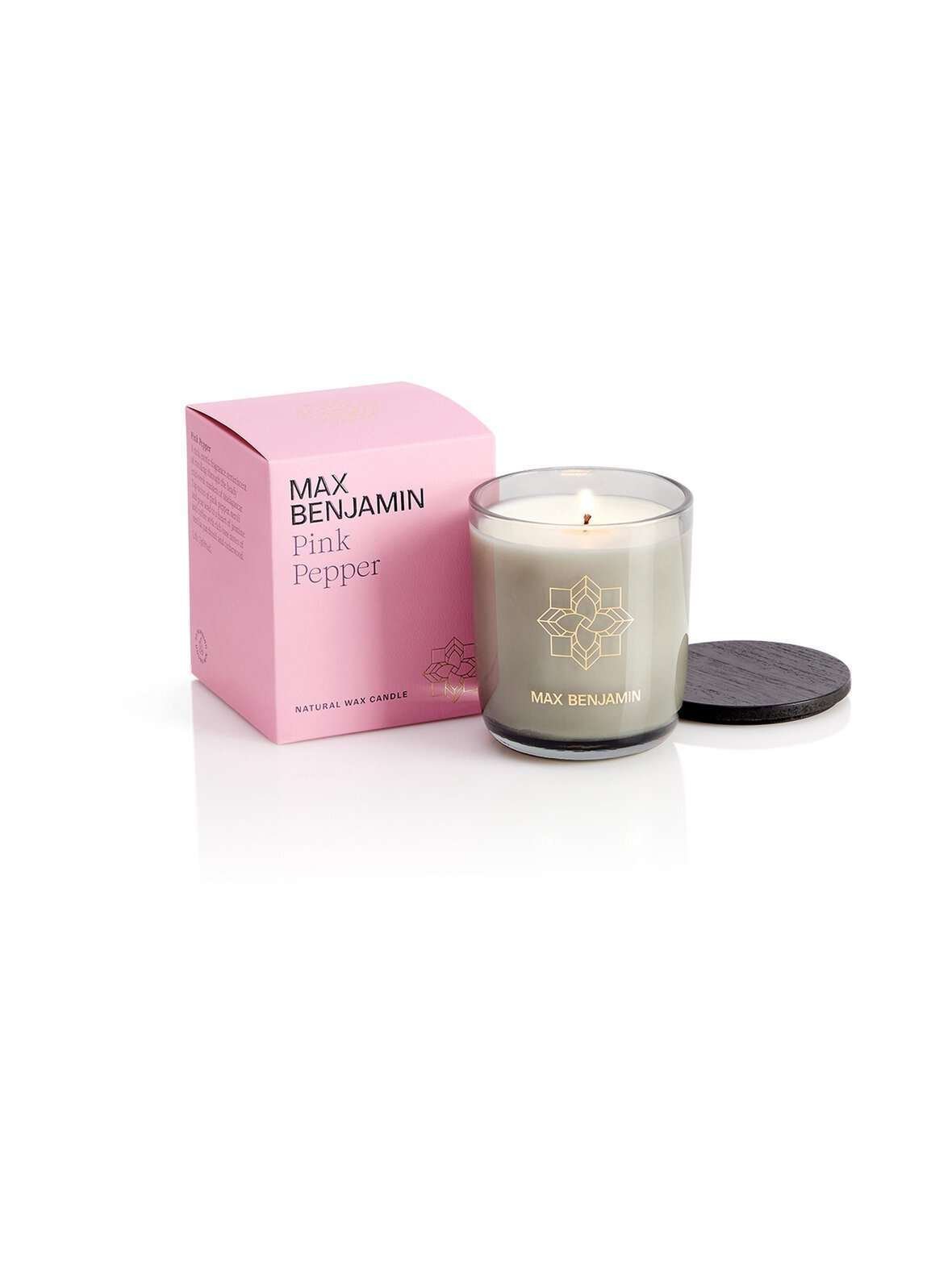 Pink pepper -luksuskynttilä kannella 210 g