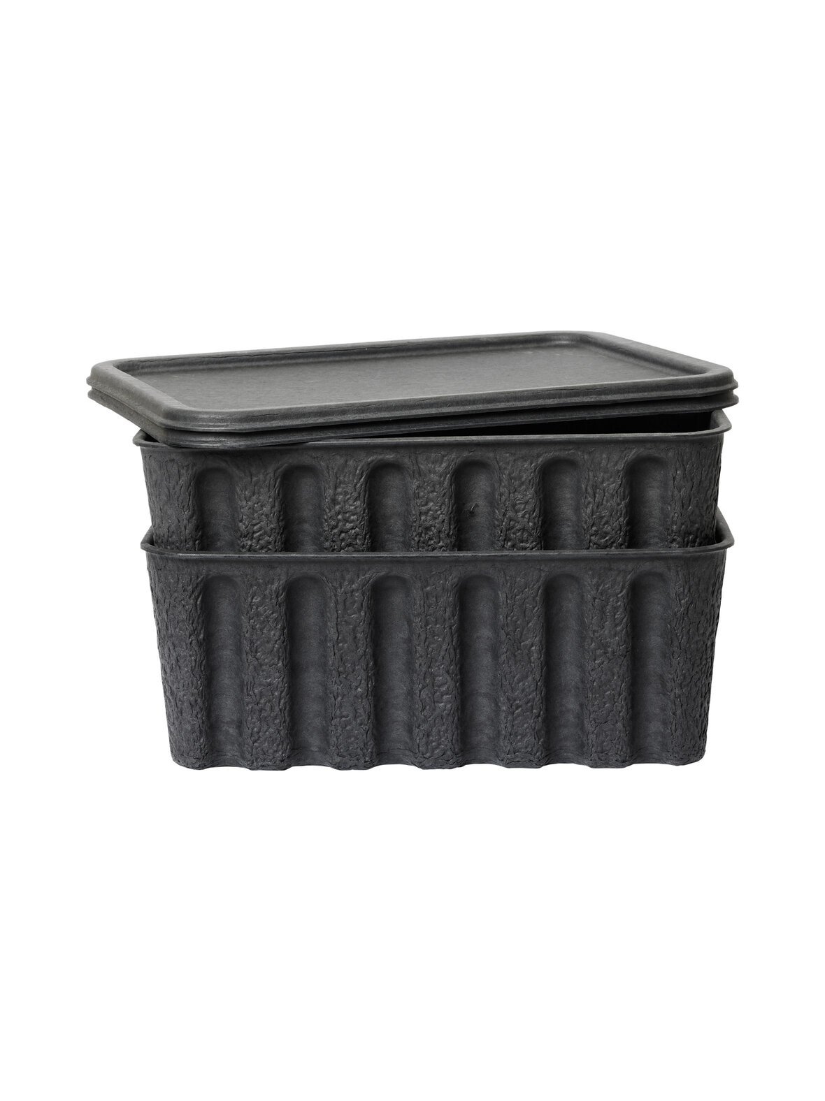 Paper pulp box large - kannelliset säilytyslaatikot 2 kpl