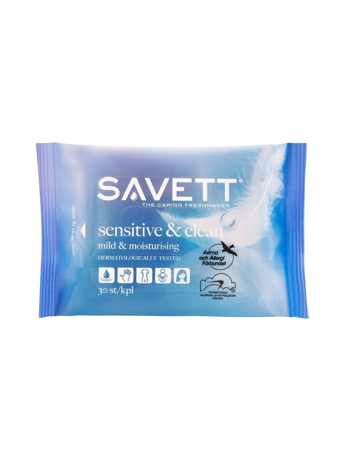 Sensitive & clean -puhdistuspyyhe 30 kpl