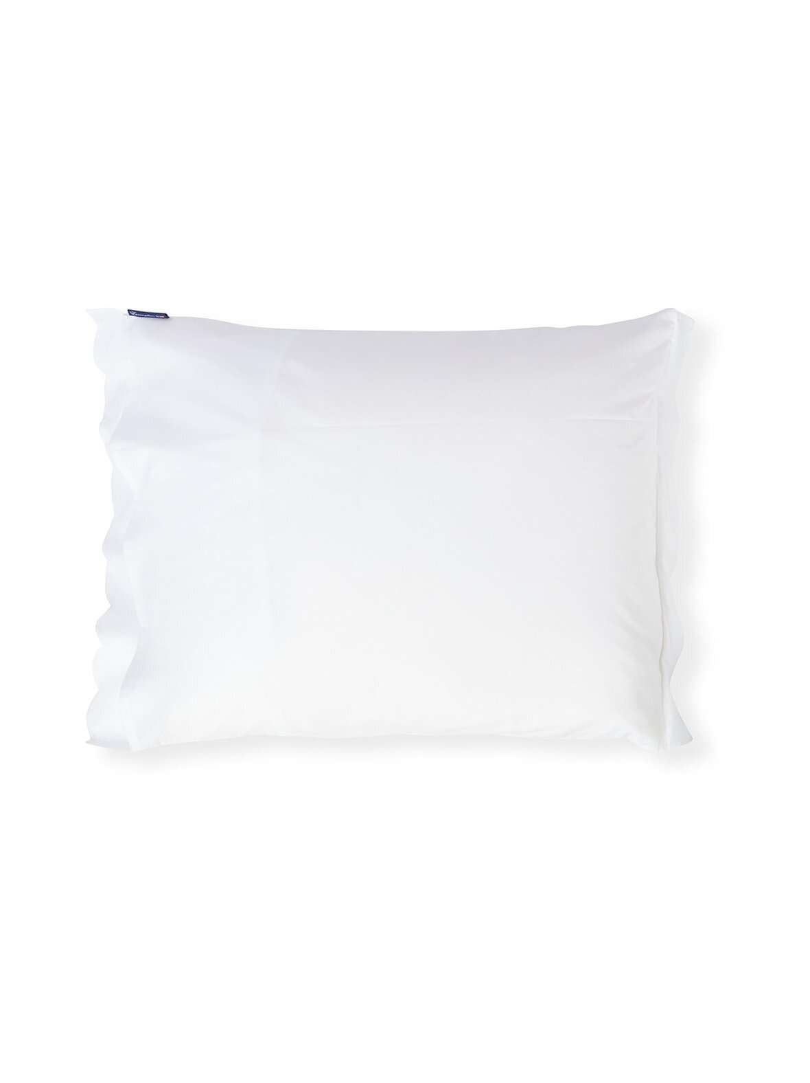 White cotton percale scallop wing -tyynyliina 50 x 60 cm