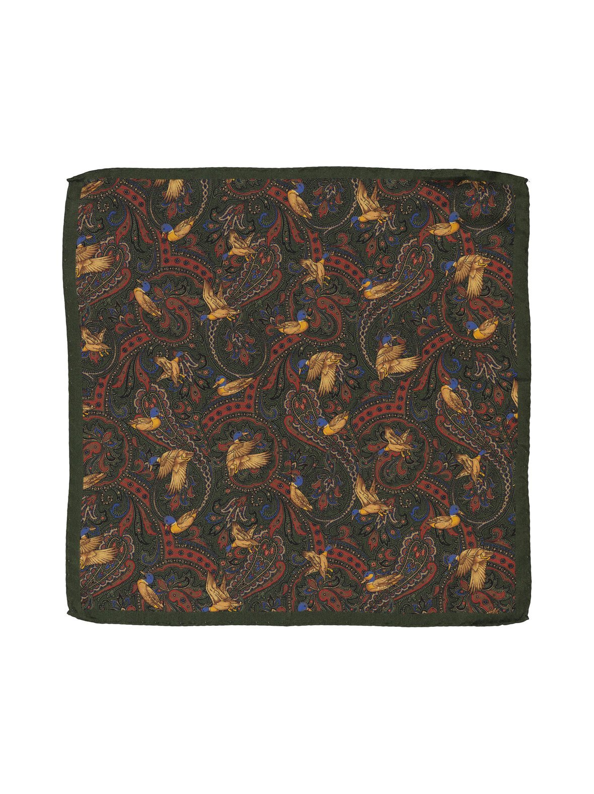 Pocket square paisley with ducks -taskuliina