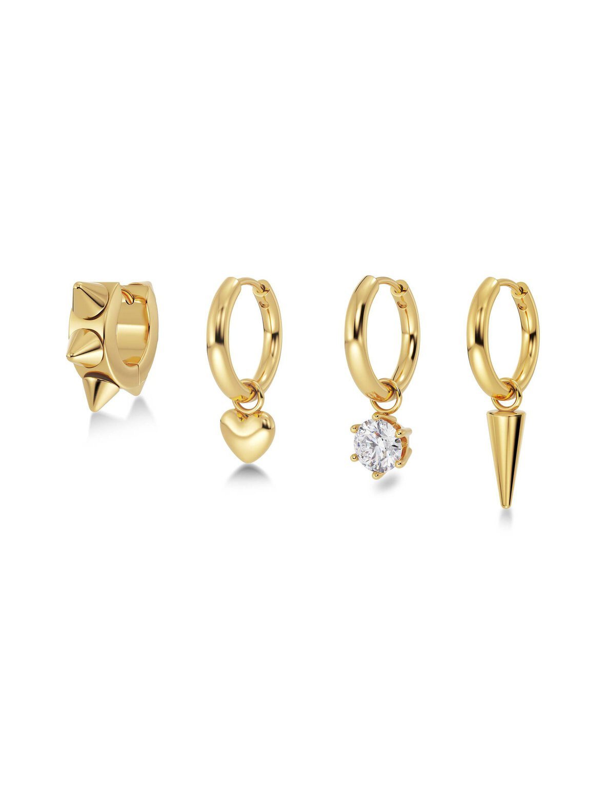 Peak hoops one heart gold -korvakorut