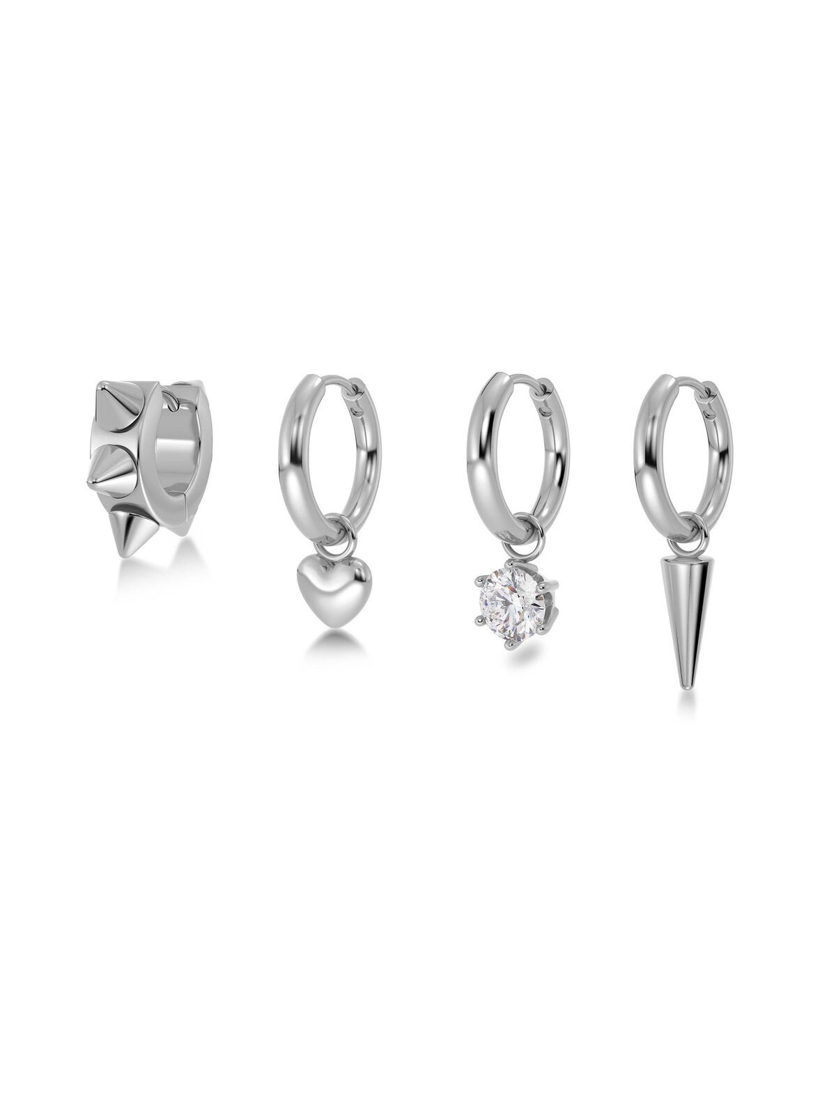 Peak hoops one heart steel -korvakorut